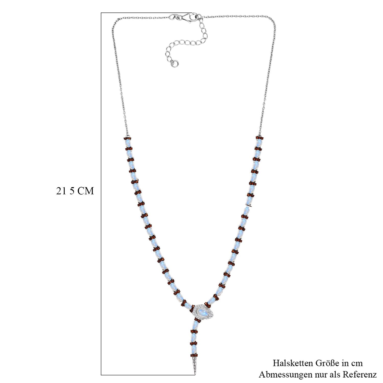 GP Trionfo Kollektion - AAA Regenbogen Mondstein Halskette ca. 45 cm + 5 cm Extender, 925 Silber rhodiniert ca. 11.31 ct
