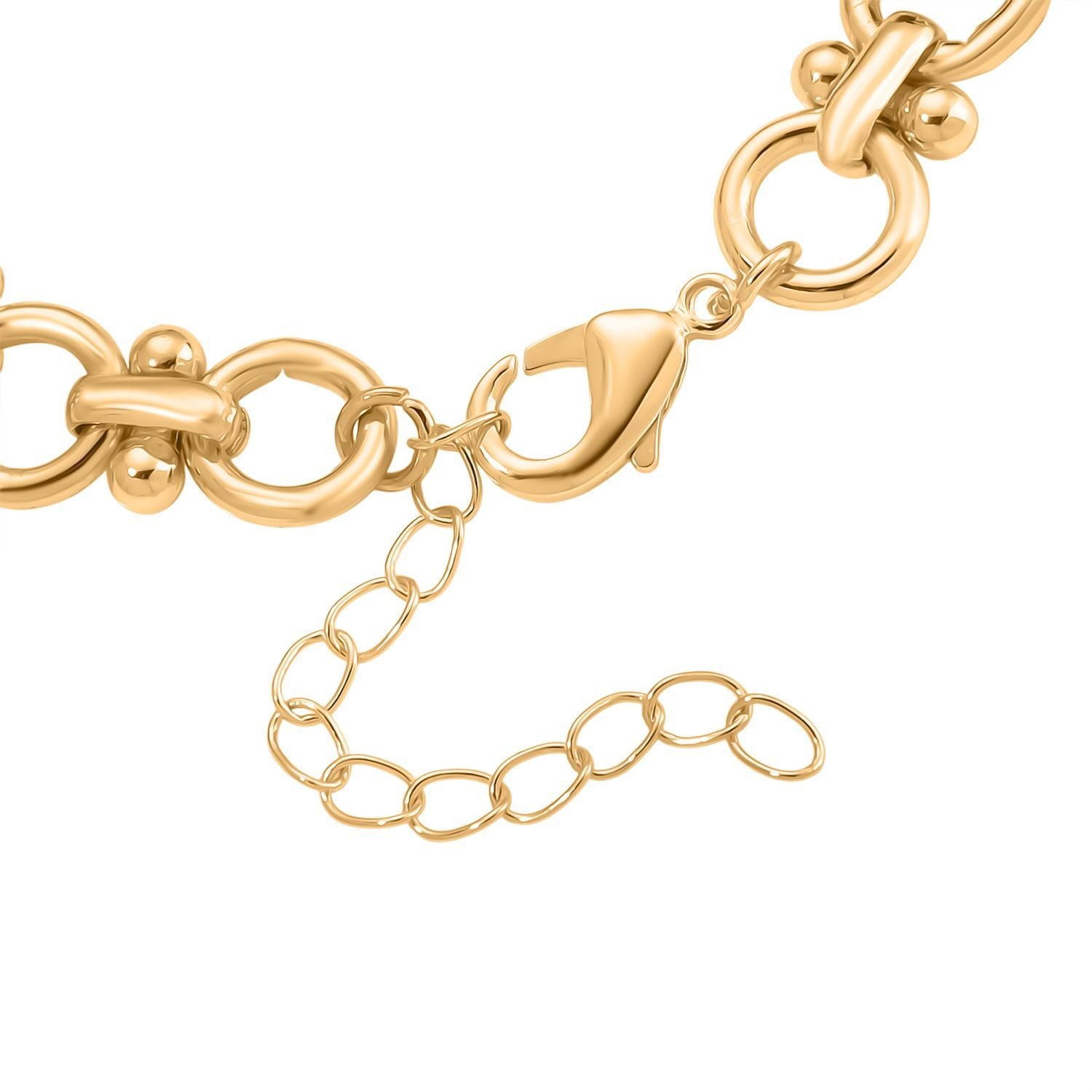 Simuliertes Mehrfarbiges Bernstein Armband ca. 19 cm + 5 cm Extender, goldfarben