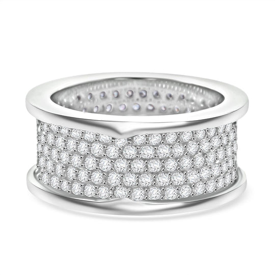 Lustro Stella Weißer Zirkonia Ring 925 Silber rhodiniert (Größe 19.00)