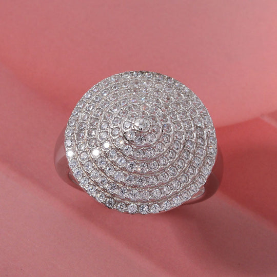 Lustro Stella Weißer Zirkonia Ring 925 Silber rhodiniert (Größe 17.00)