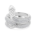 LUSTRO STELLA - Weißer Zirkonia Ring 925 Silber rhodiniert (Größe 18.00)