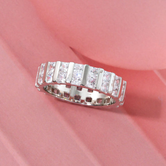 Lustro Stella Weißer Zirkonia Ring 925 Silber rhodiniert (Größe 20.00)