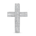 Lustro Stella Weißer Zirkonia Kreuz Anhänger 925 Silber rhodiniert