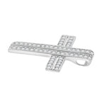 Lustro Stella Weißer Zirkonia Kreuz Anhänger 925 Silber rhodiniert