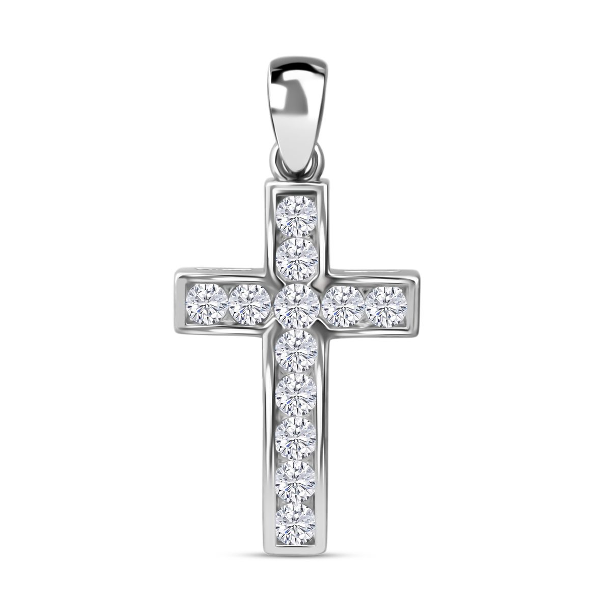 Lustro Stella Weißer Zirkonia Anhänger 925 Silber rhodiniert