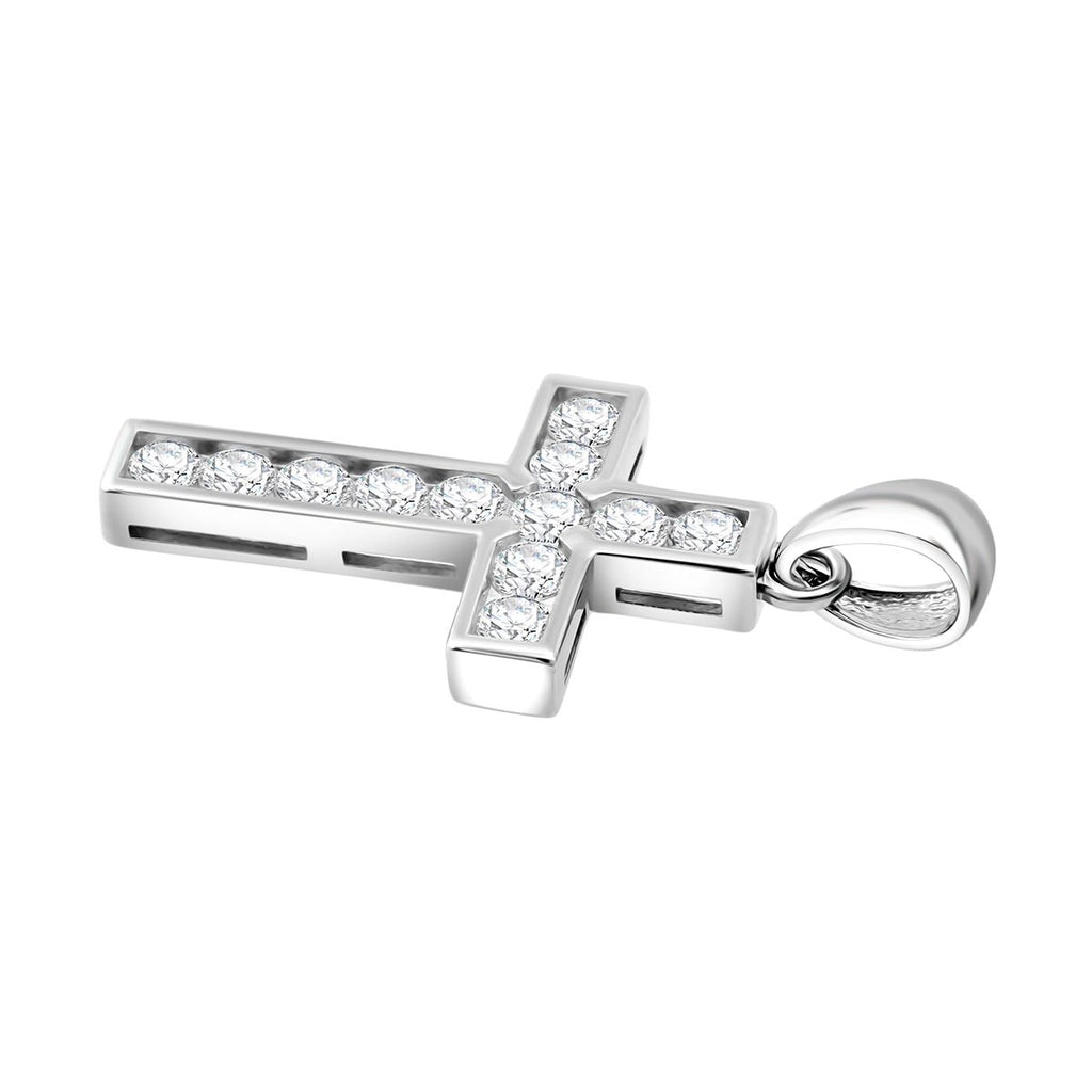 Lustro Stella Weißer Zirkonia Anhänger 925 Silber rhodiniert