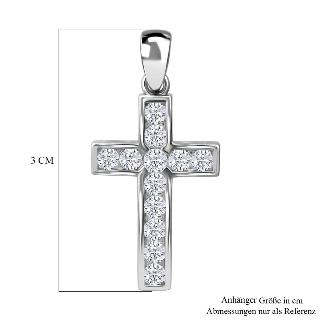 Lustro Stella Weißer Zirkonia Anhänger 925 Silber rhodiniert