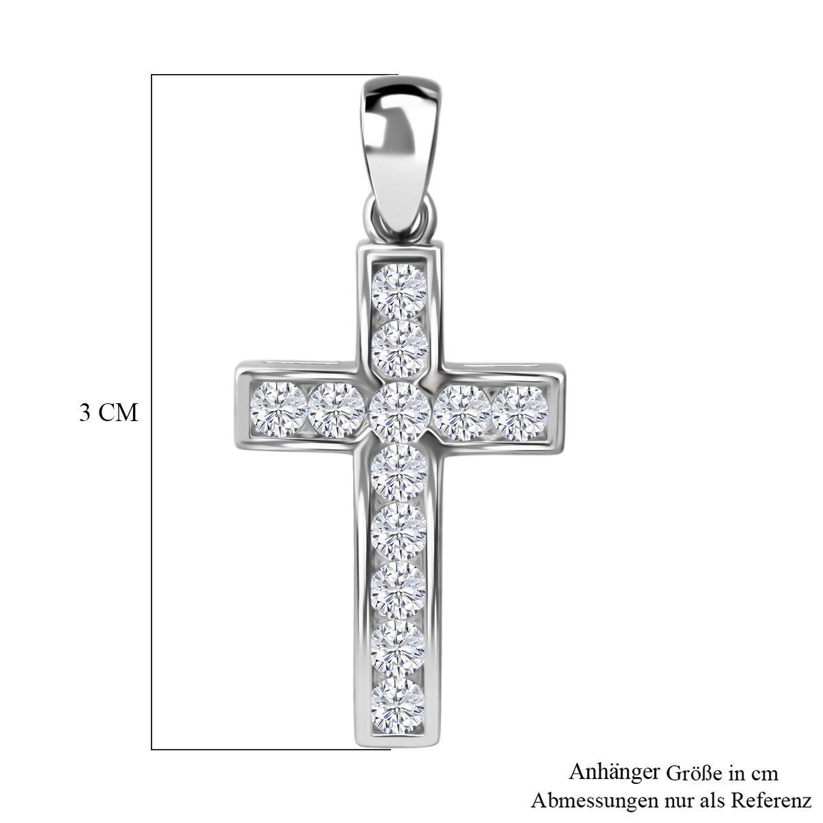 Lustro Stella Weißer Zirkonia Anhänger 925 Silber rhodiniert