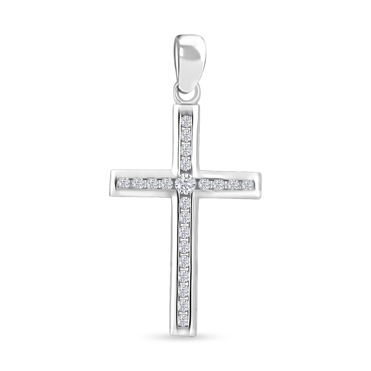 Lustro Stella Weißer Zirkonia Anhänger 925 Silber rhodiniert