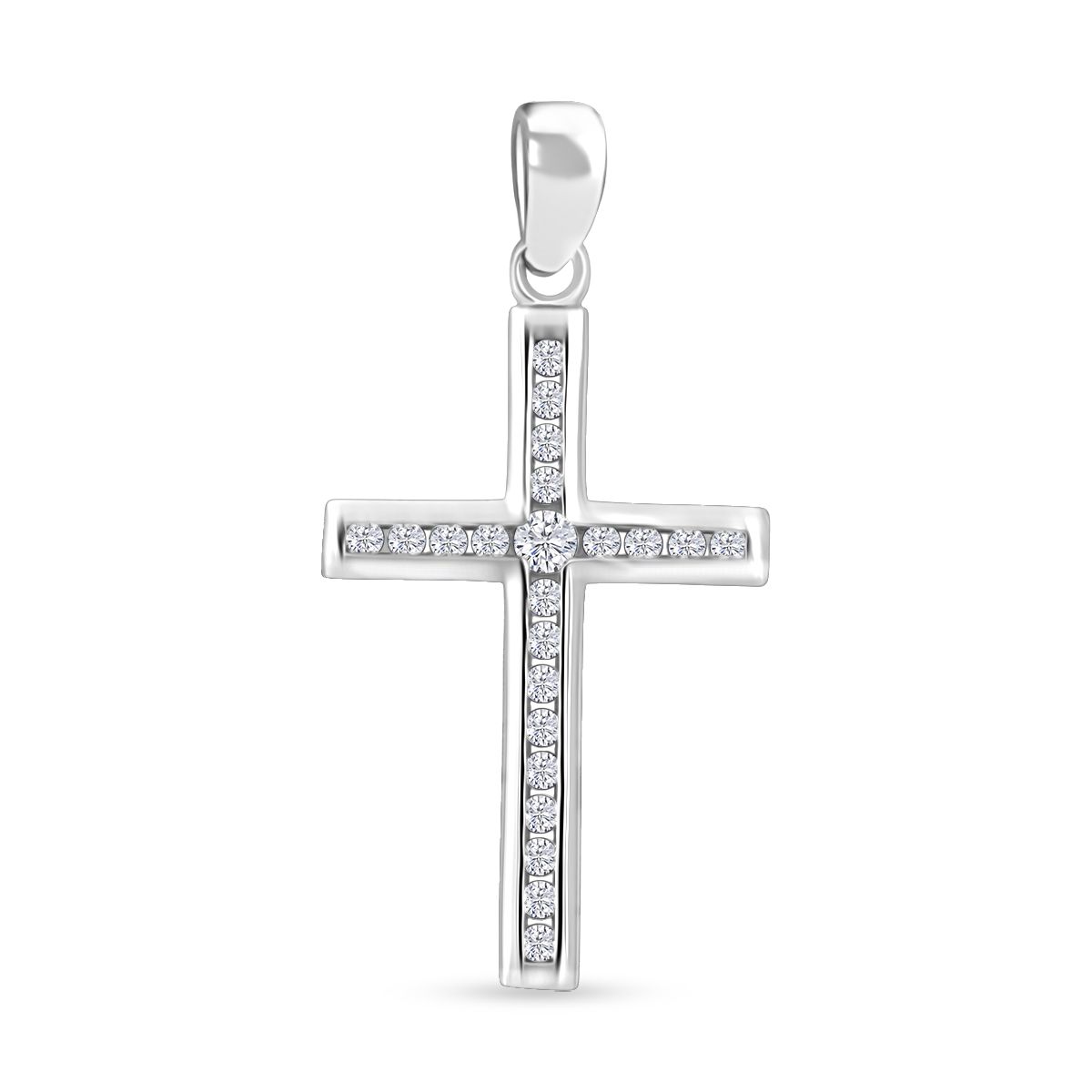 Lustro Stella Weißer Zirkonia Anhänger 925 Silber rhodiniert