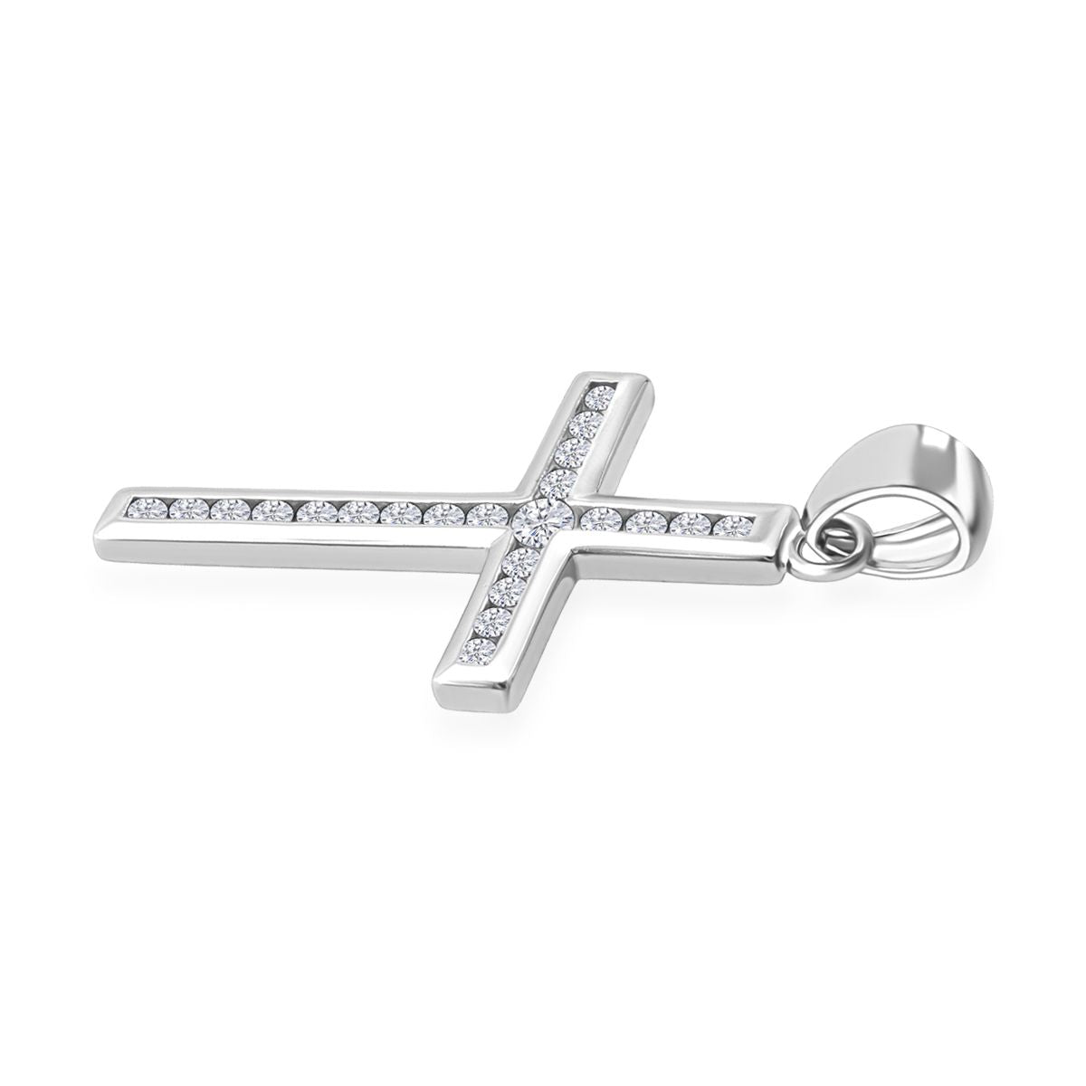 Lustro Stella Weißer Zirkonia Anhänger 925 Silber rhodiniert