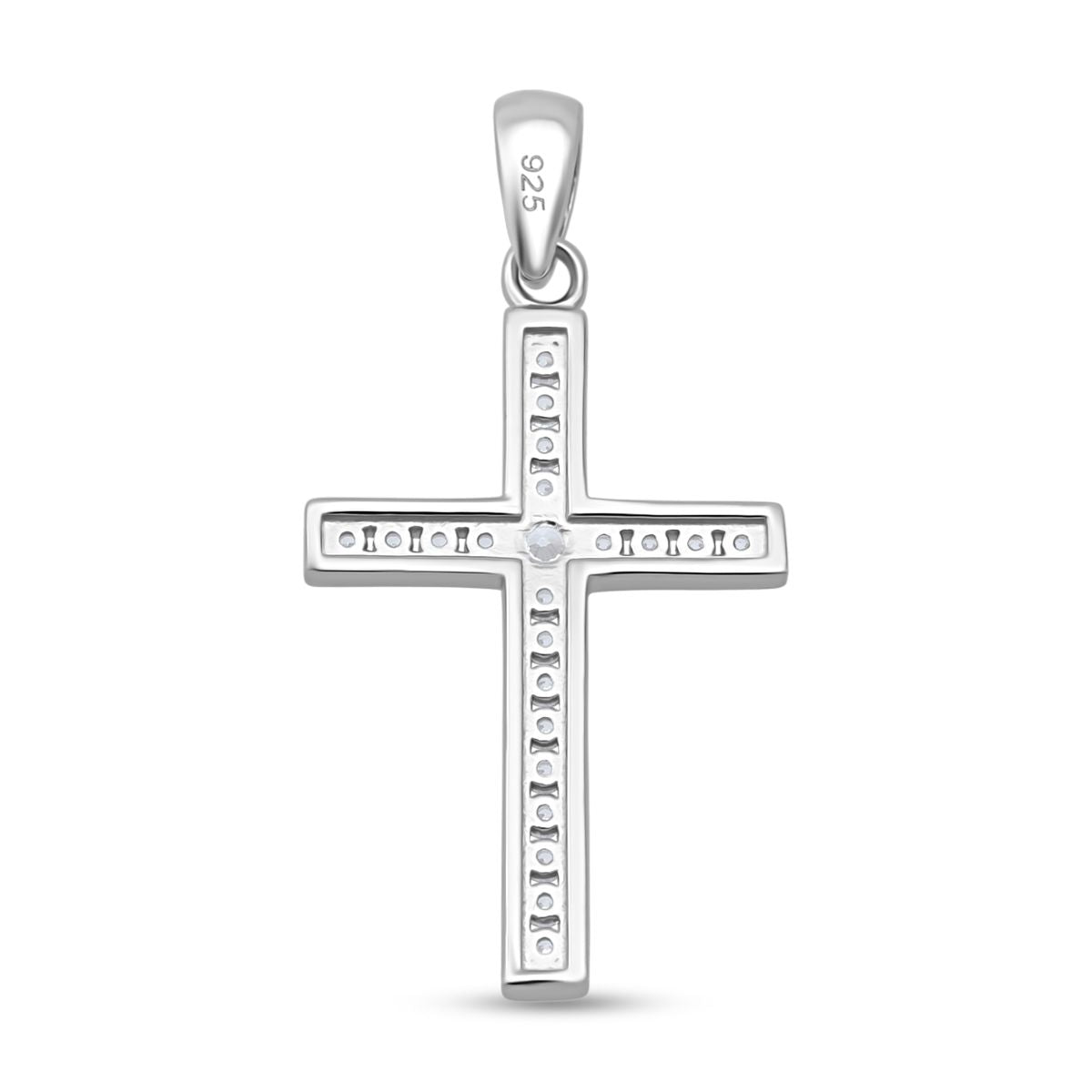 Lustro Stella Weißer Zirkonia Anhänger 925 Silber rhodiniert