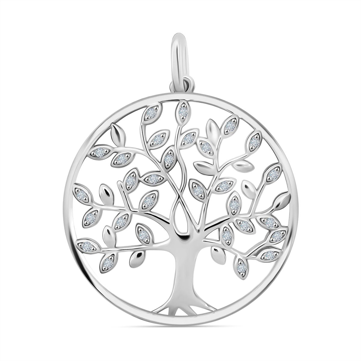 Lustro Stella Weißer Zirkonia Anhänger 925 Silber rhodiniert