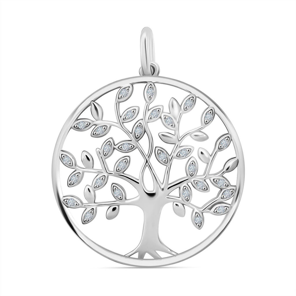 Lustro Stella Weißer Zirkonia Anhänger 925 Silber rhodiniert