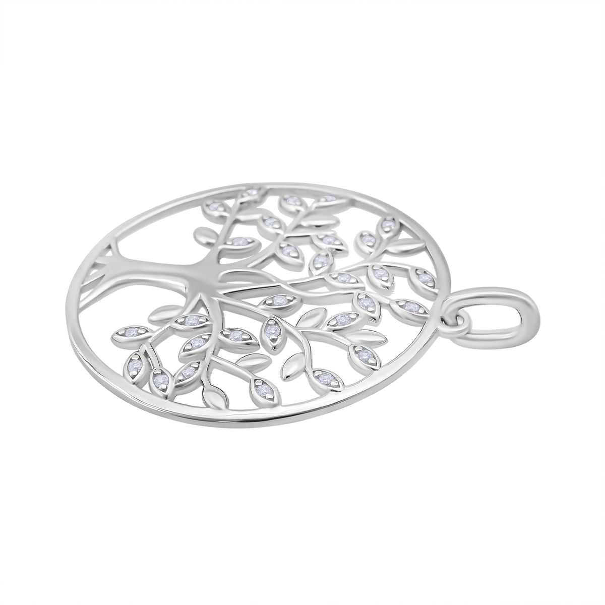 Lustro Stella Weißer Zirkonia Anhänger 925 Silber rhodiniert