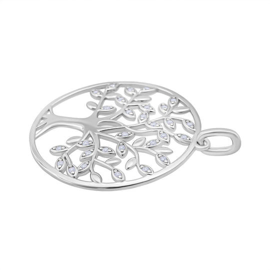 Lustro Stella Weißer Zirkonia Anhänger 925 Silber rhodiniert