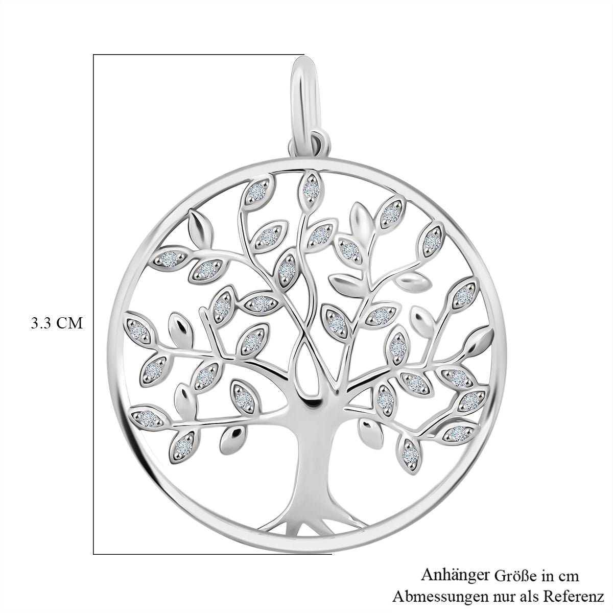 Lustro Stella Weißer Zirkonia Anhänger 925 Silber rhodiniert
