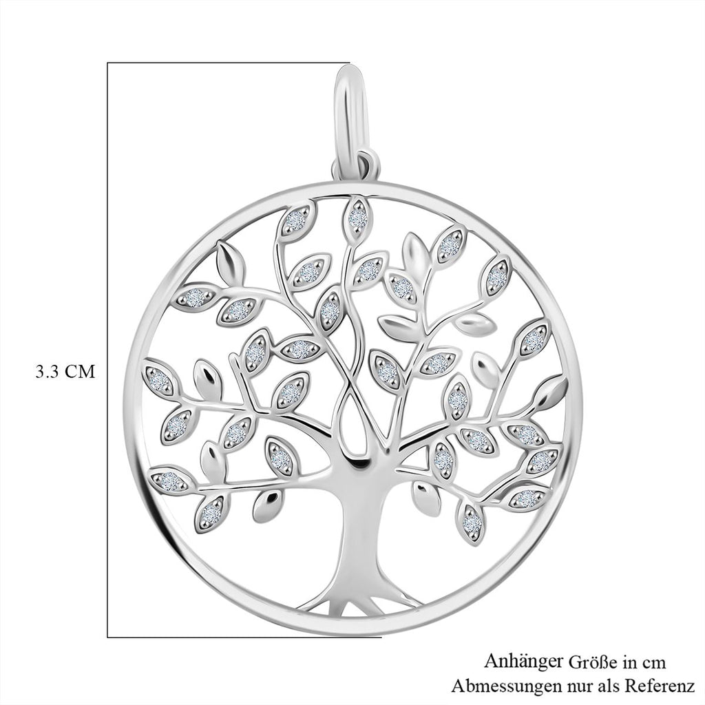 Lustro Stella Weißer Zirkonia Anhänger 925 Silber rhodiniert