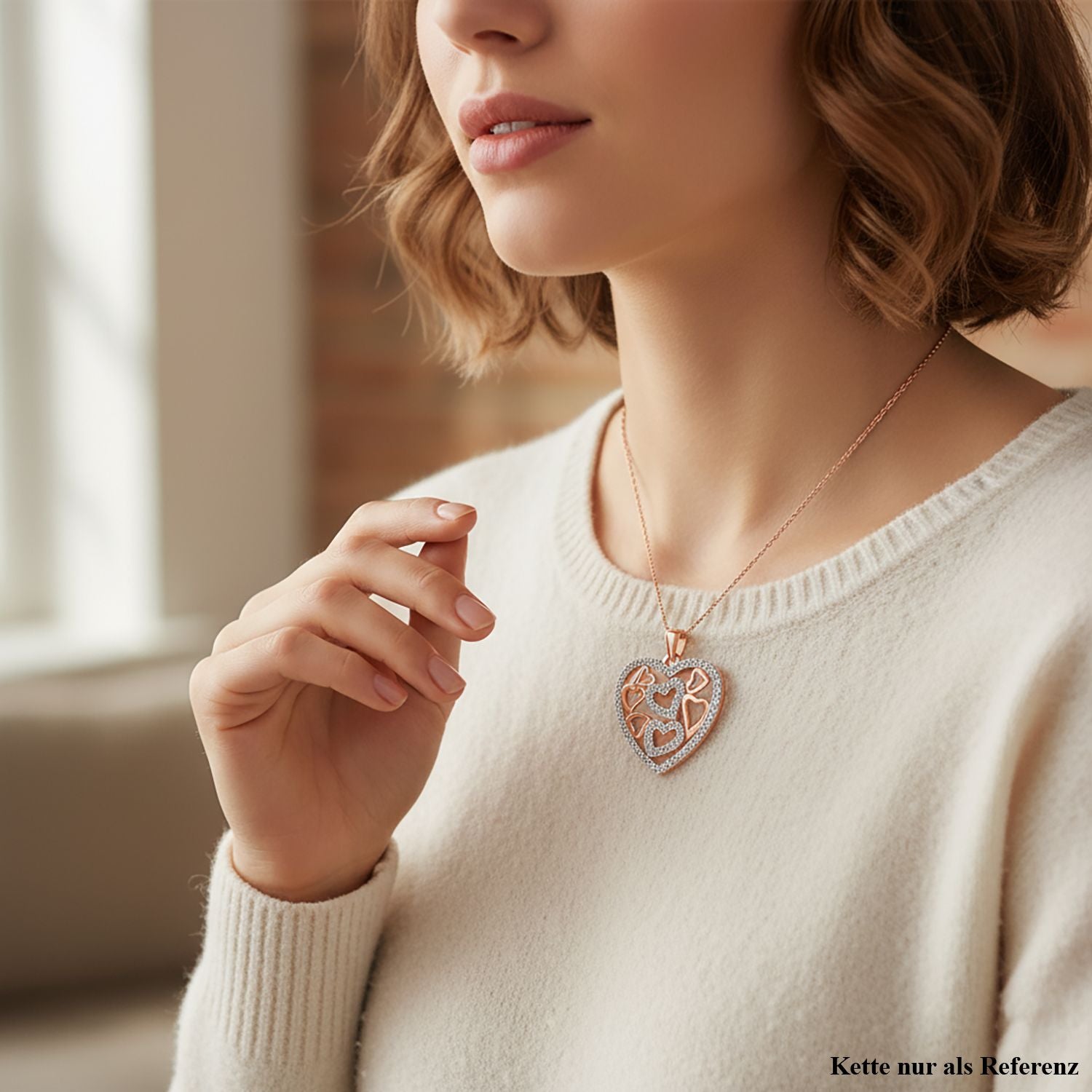 LUSTRO STELLA - Weißer Zirkonia Anhänger 925 Silber rhodiniert