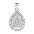LUSTRO STELLA - Weißer Zirkonia Anhänger 925 Silber rhodiniert