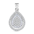 LUSTRO STELLA - Weißer Zirkonia Anhänger 925 Silber rhodiniert