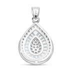 LUSTRO STELLA - Weißer Zirkonia Anhänger 925 Silber rhodiniert