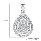 LUSTRO STELLA - Weißer Zirkonia Anhänger 925 Silber rhodiniert