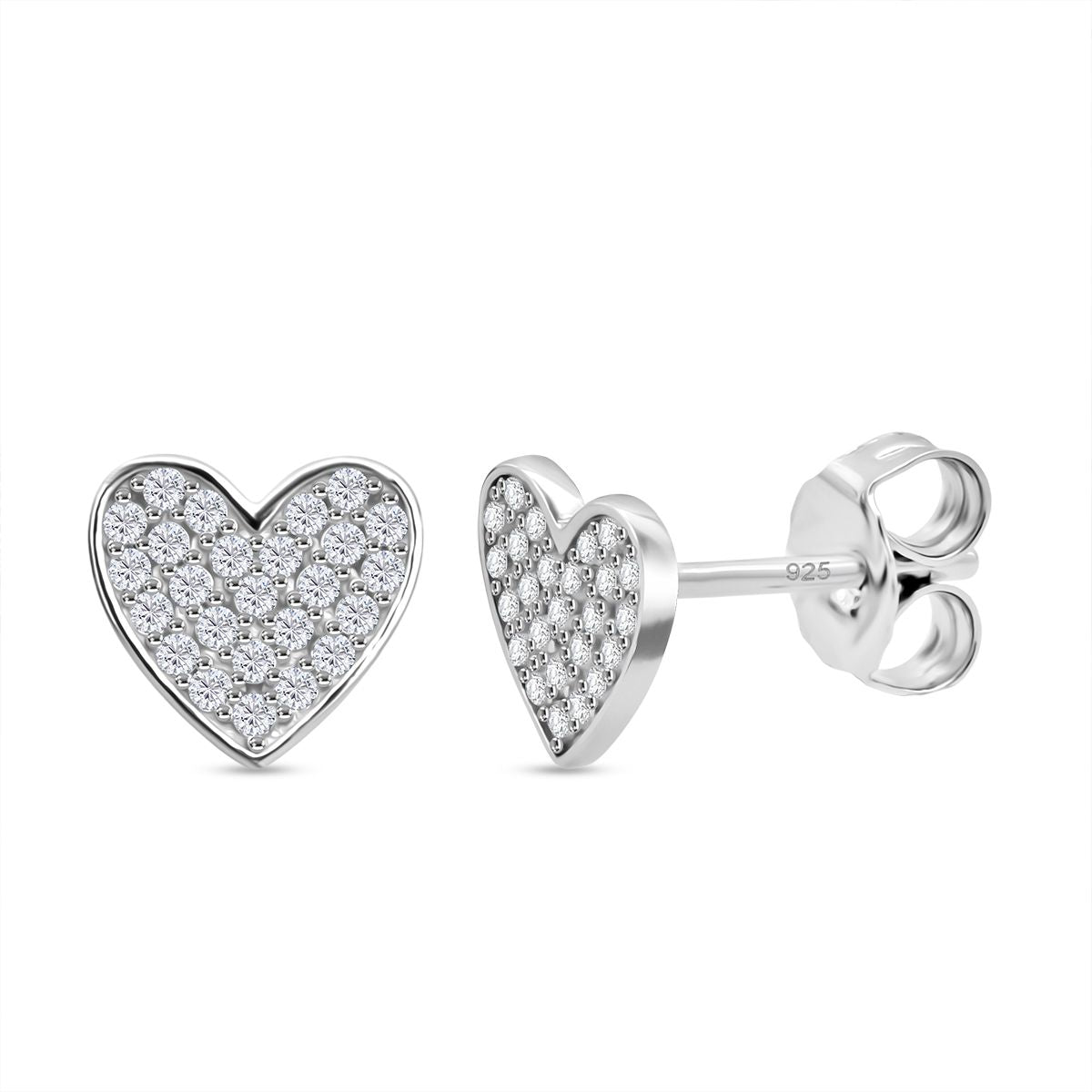 LUSTRO STELLA - Weißer Zirkonia Ohrringe 925 Silber rhodiniert