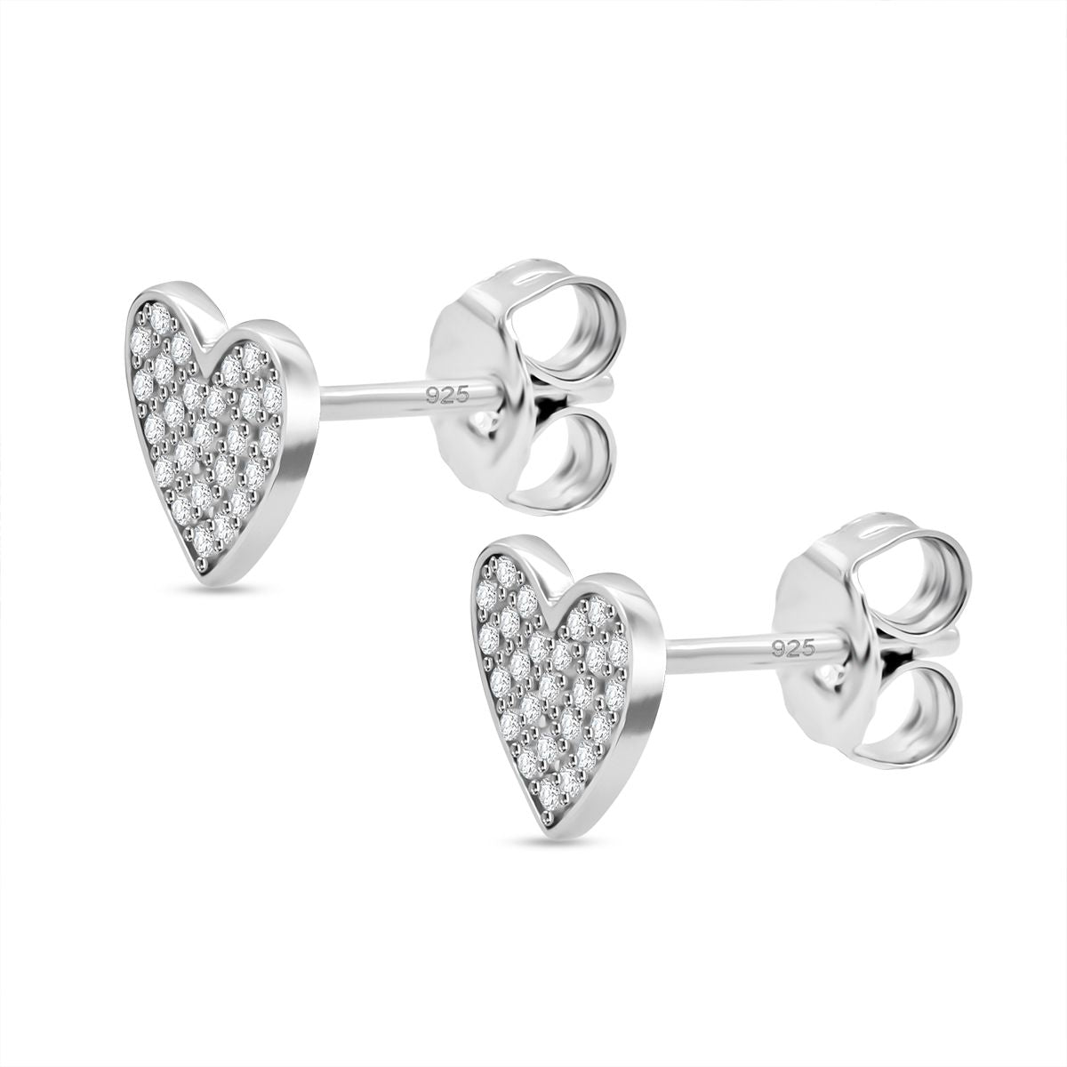 LUSTRO STELLA - Weißer Zirkonia Ohrringe 925 Silber rhodiniert