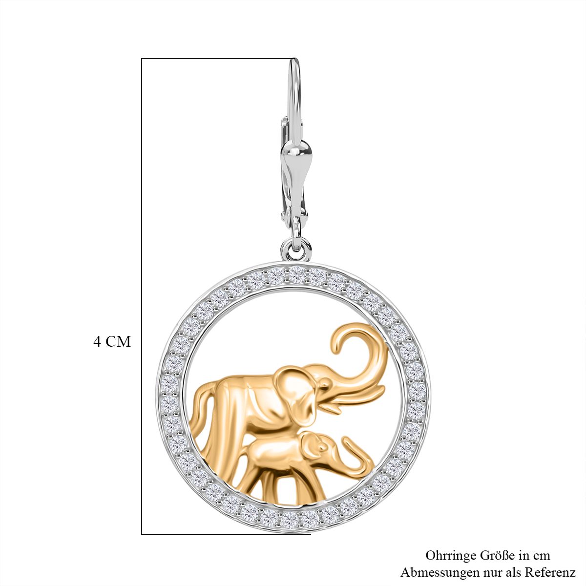 Lustro Stella Weißer Zirkonia Ohrringe 925 Silber rhodiniert