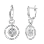 Lustro Stella Weißer Zirkonia Ohrringe 925 Silber rhodiniert
