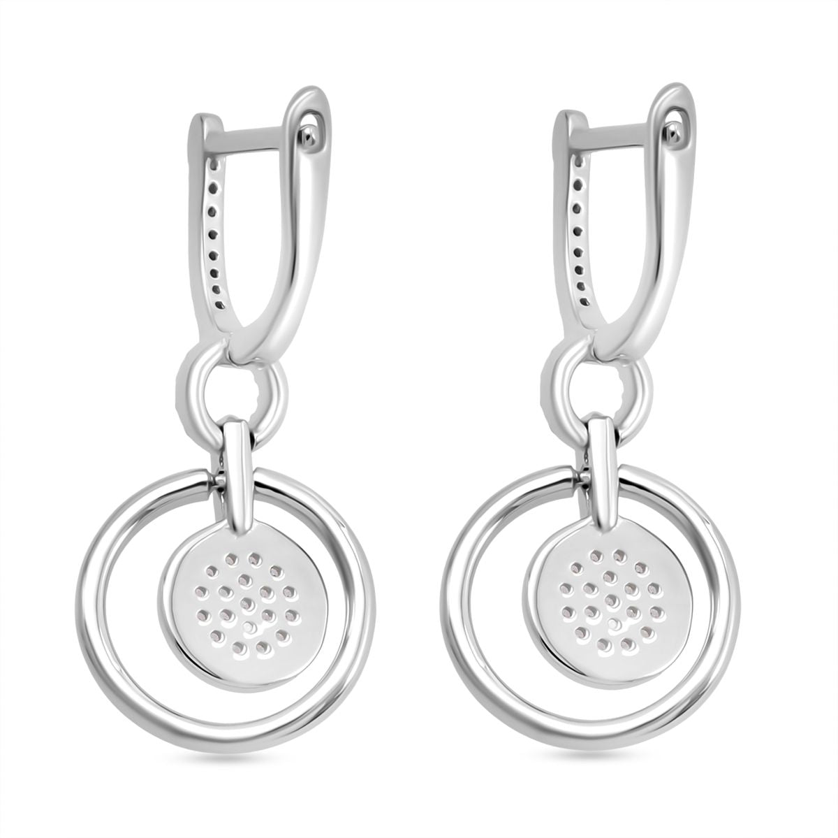 Lustro Stella Weißer Zirkonia Ohrringe 925 Silber rhodiniert