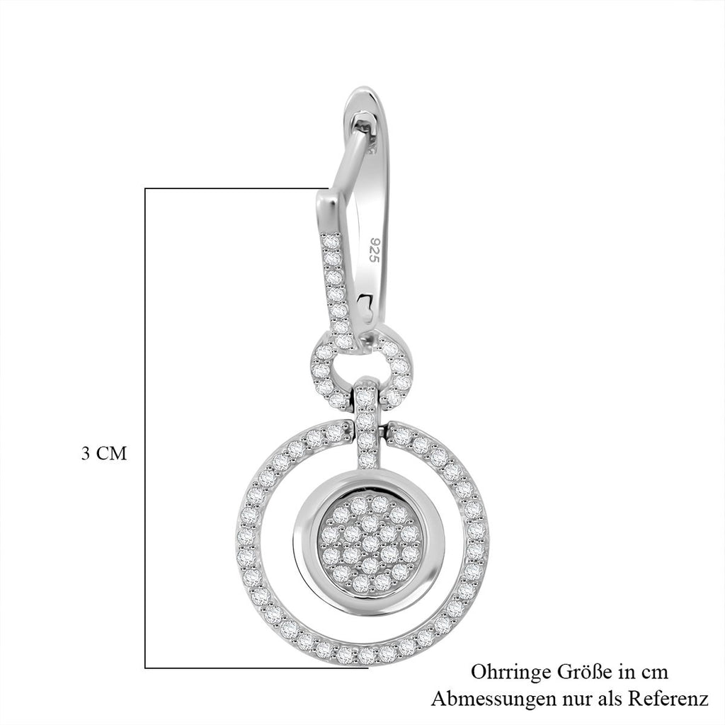 Lustro Stella Weißer Zirkonia Ohrringe 925 Silber rhodiniert