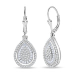 Lustro Stella Weißer Zirkonia Ohrringe 925 Silber rhodiniert
