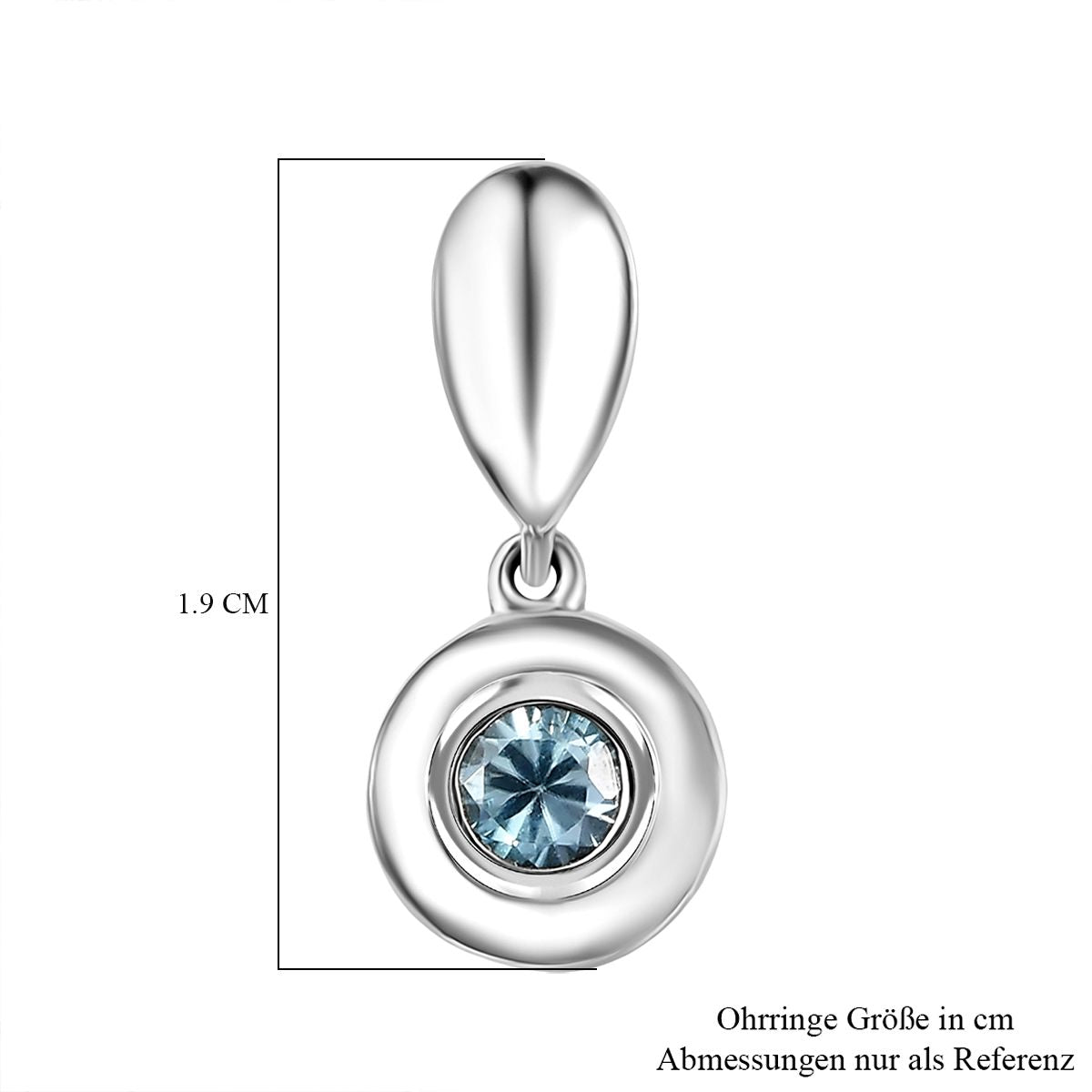 D'Joy Blauer Zirkon Ohrringe 925 Silber rhodiniert ca. 0.68 ct