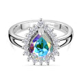 D'Joy Merkur mystischer Topas, Weißer Zirkon Ring 925 Silber platiniert (Größe 17.00) ca. 2,16 ct