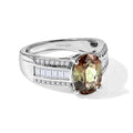 D'Joy AA Andalusit, Moissanit Ring 925 Silber Rhodiniert (Größe 17.00) ca. 3,19 ct