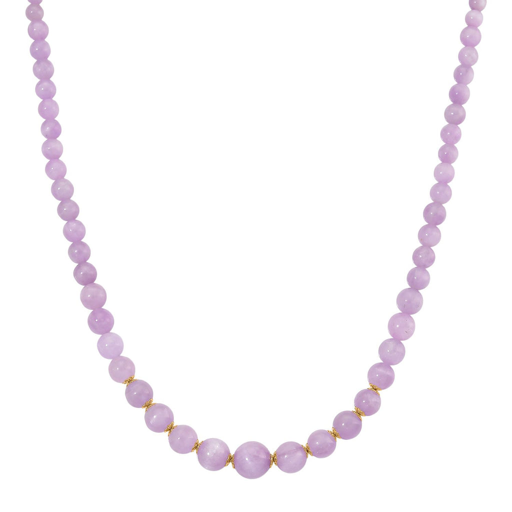 D'Joy Kunzit Halskette ca. 50 cm 925 Silber gelb vergoldet ca. 250.00 ct