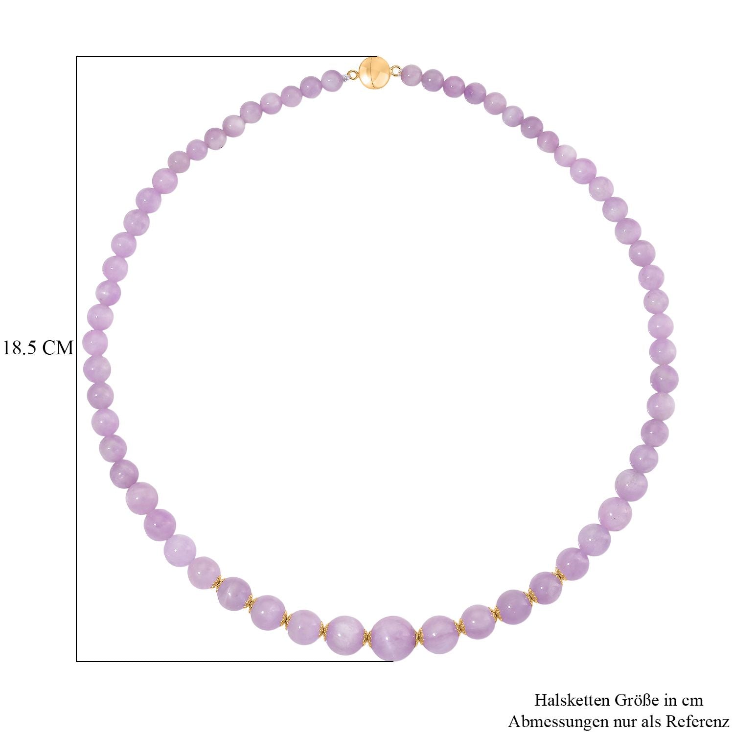 D'Joy Kunzit Halskette ca. 50 cm 925 Silber gelb vergoldet ca. 250.00 ct