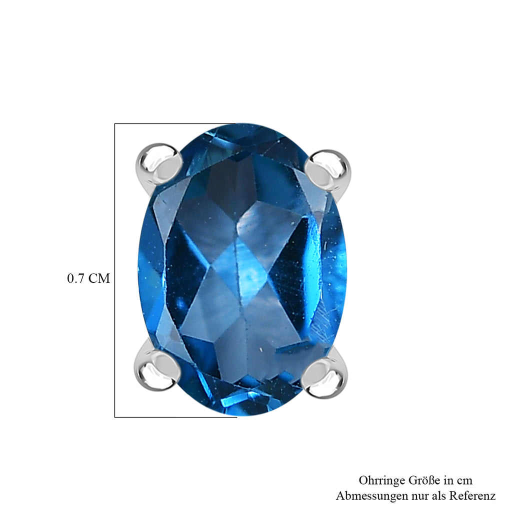 D'Joy London Blau Topas Ohrringe 925 Silber rhodiniert ca. 1,88 ct.
