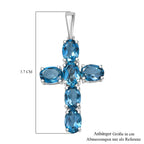 D'Joy London Blau Topas Anhänger 925 Silber rhodiniert ca. 5.65 ct