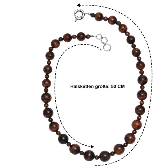 EVER TRUE AA Tigerauge Halskette ca. 45 cm Nickelfreies Messing ca. 360.00 ct