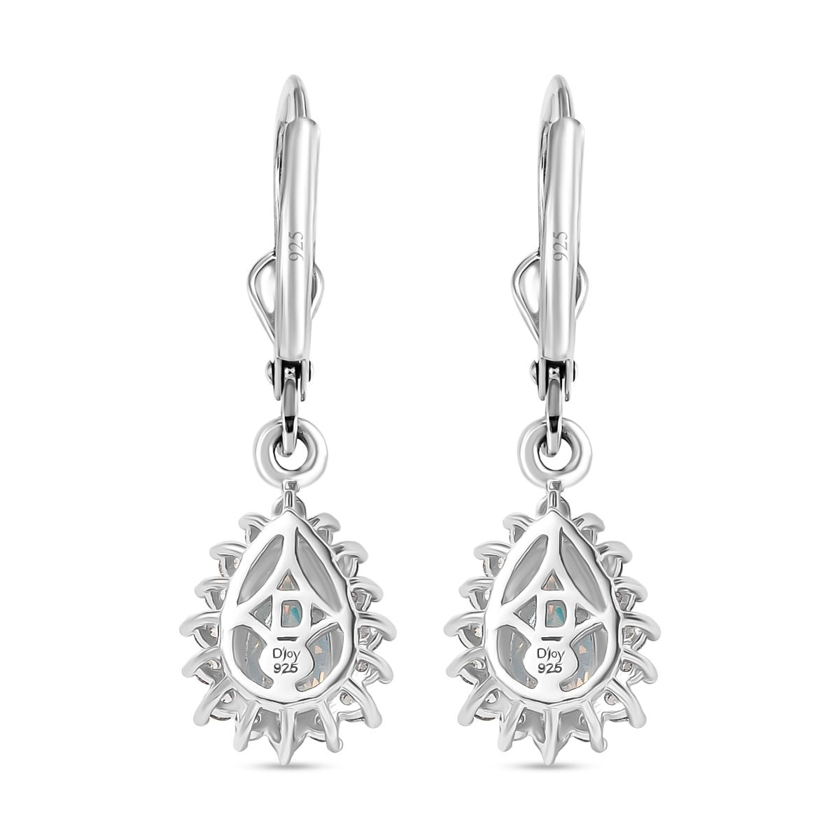 D'Joy Merkur mystischer Topas, Weißer Zirkon Ohrringe 925 Silber platiniert ca. 2.42 ct