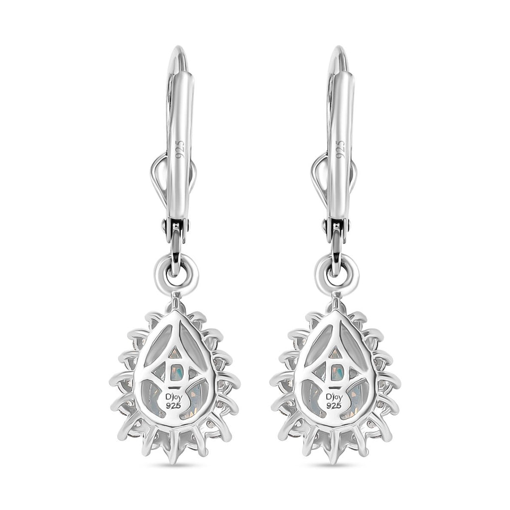 D'Joy Merkur mystischer Topas, Weißer Zirkon Ohrringe 925 Silber platiniert ca. 2.42 ct