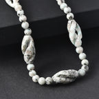 EVER TRUE Sesam-Jaspis Halskette ca. 50 cm Nickelfreies Messing Platiniert ca. 270.00 ct