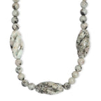 EVER TRUE Sesam-Jaspis Halskette ca. 50 cm Nickelfreies Messing Platiniert ca. 270.00 ct