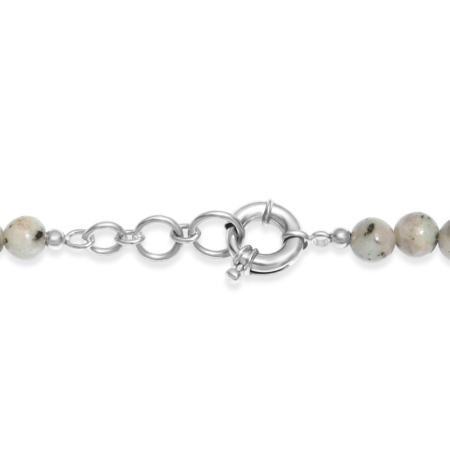 EVER TRUE Sesam-Jaspis Halskette ca. 50 cm Nickelfreies Messing Platiniert ca. 270.00 ct