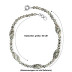 EVER TRUE Sesam-Jaspis Halskette ca. 50 cm Nickelfreies Messing Platiniert ca. 270.00 ct