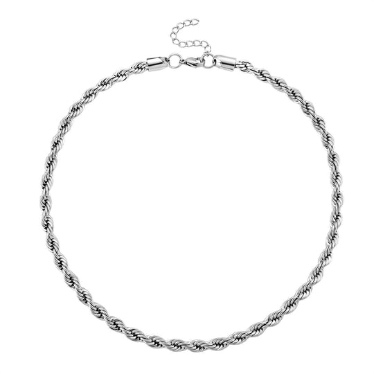 Kordelkette, 316L Edelstahl, ca. 50 cm, Silberfarben