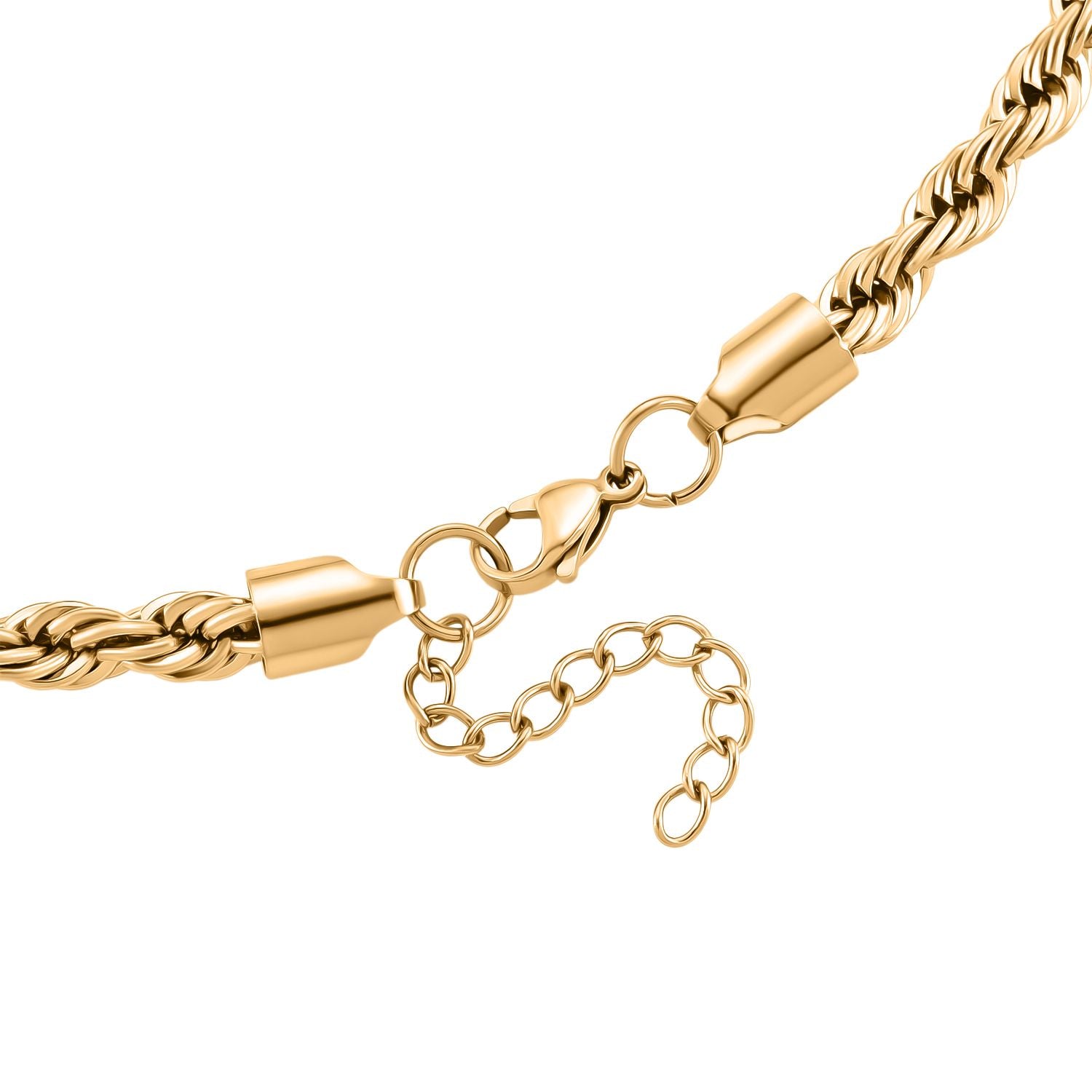 Kordelkette, 316L Edelstahl, ca. 50 cm, Goldfarben